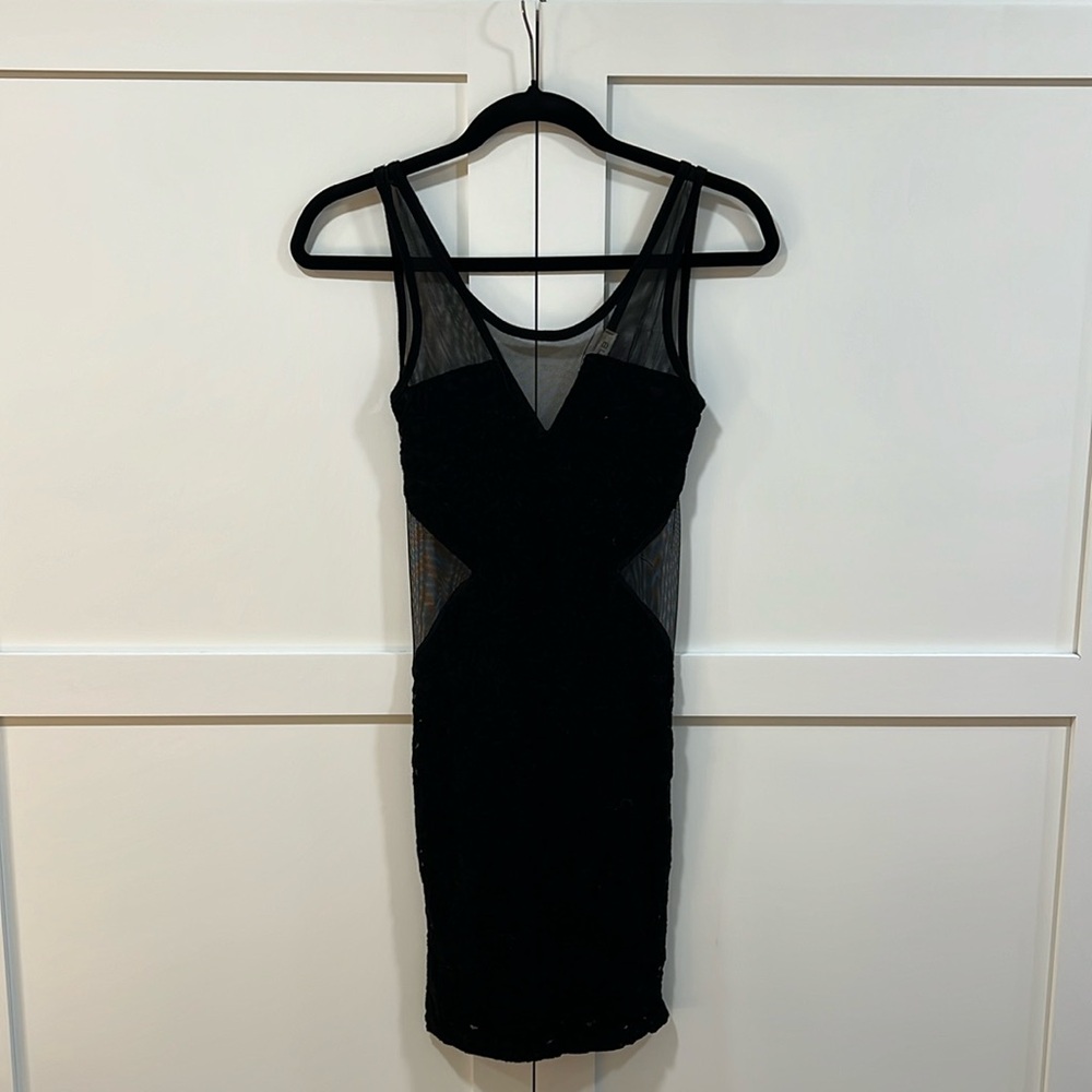 Sexy black mesh dress